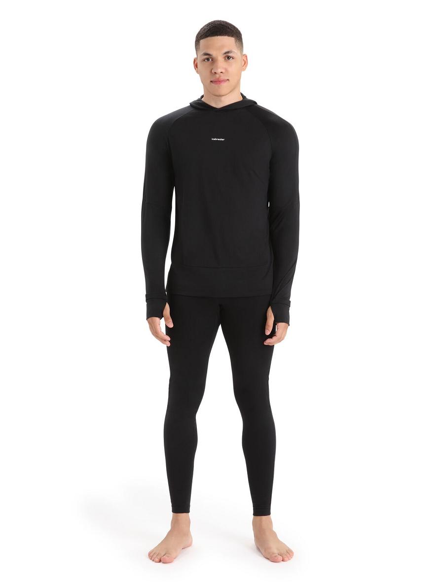 Black Icebreaker Cool-Lite™ Merino Hoodie Men's Long Sleeve | AU 1228PJJQ